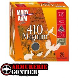 Cartouches MARY ARM 410 magnum Calibre 36 76 19grs bourre réversible