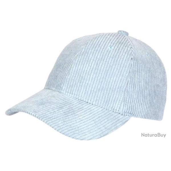 Casquette Baseball Velours Gris Bleu Clair cotele Sneyson Taille unique Gris