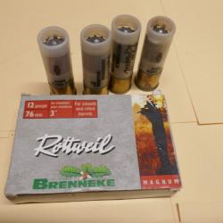 Lot de 9 munitions Rottweil Brenneke 12/76