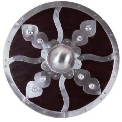 Bouclier rond avec ferrures en acier de 55 cm