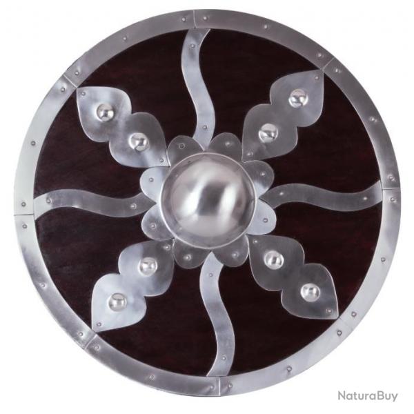 Bouclier rond avec ferrures en acier de 55 cm