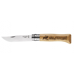 Opinel Couteau de poche pliant série "Animalia" N°08 Cerf - Lame Acier Inoxydable