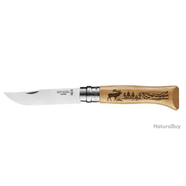 Opinel Couteau de poche pliant srie "Animalia" N08 Cerf - Lame Acier Inoxydable