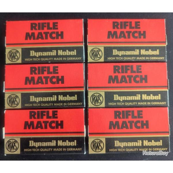 300 cartouches (6x50) .22 LONG RIFLE - RWS "RIFLE MATCH"