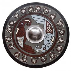 Bouclier vikink avec motif corbeau et triquetras 61 cm / reproduction