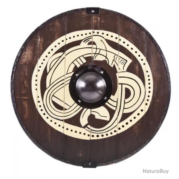 Bouclier vikink avec motif  l'animal  saisir 61 cm / reproduction