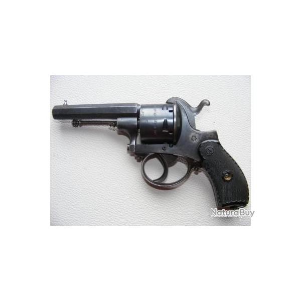 1 xTHE PRESERVER AMERICAN REVOLVER, TYPE LEFAUCHEUX 9 mm BROCHE, A PONTET, FABRICATION LIEGE