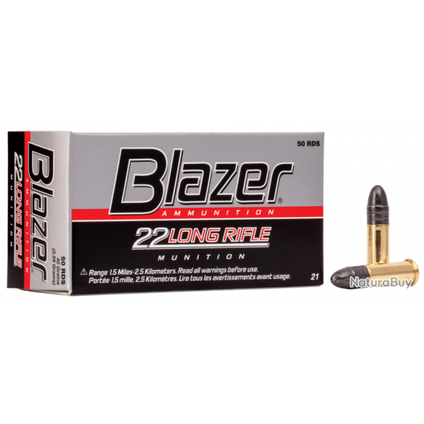 Cartouches CCI Calibre.22LR Blazer 40 GRAINS 1 boite ( 50 muniitons )