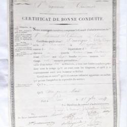 FR391407b (30) Certificat bonne conduite 1854 du 8°Chasseurs