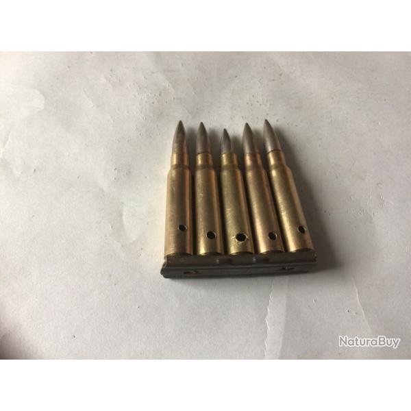 VENDU PAR LE-CUIRASSIER N2 CLIP DE 5 BALLES CALIBRE 7,5 MAS NEUTRALISES