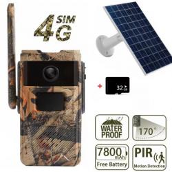 CAMÉRA DE CHASSE 4G AVEC PANNEAU SOLAIRE+ CARTE SD OFFERTE - INTERPHONE - LIVRAISON GRATUITE