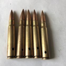 VENDU PAR LE-CUIRASSIER N°1 LOT DE 5 BALLES CALIBRE 7,92X57 MAUSER 1ERE  GUERRE  NEUTRALISÉES