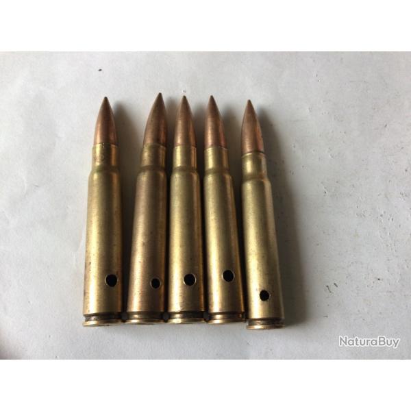 VENDU PAR LE-CUIRASSIER N1 LOT DE 5 BALLES CALIBRE 7,92X57 MAUSER 1ERE  GUERRE  NEUTRALISES