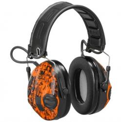 Casque électronique coquilles vertes/oranges digital Camo SportTac Peltor