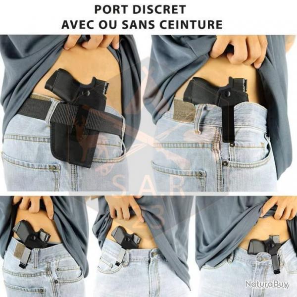 HOLSTER PORT DISCRET UNIVERSEL AMBIDEXTRE - LIVRAISON GRATUITE