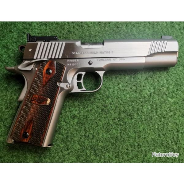 Pistolet semi-automatique KIMBER Gold Match II inox - Calibre .45 ACP (Occasion trs bon tat)