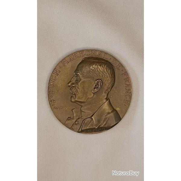 Mdaille bronze Marchal FOCH 14/18 RETHONDES WW1
