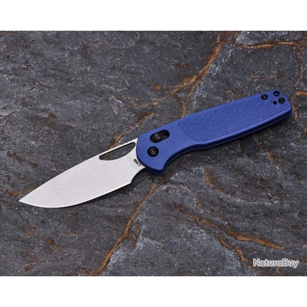 Couteau CJRB Acacia Blue Lame Acier AR-RPM9 Stonewash Manche FRN Crossbar Lock IKBS Clip J1952BU