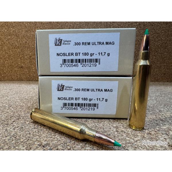 2 Boites Sologne Nosler Ballistic Tip, 300 Rem Ultra Mag. 11.7g , 300 RUM, En Stock !!!