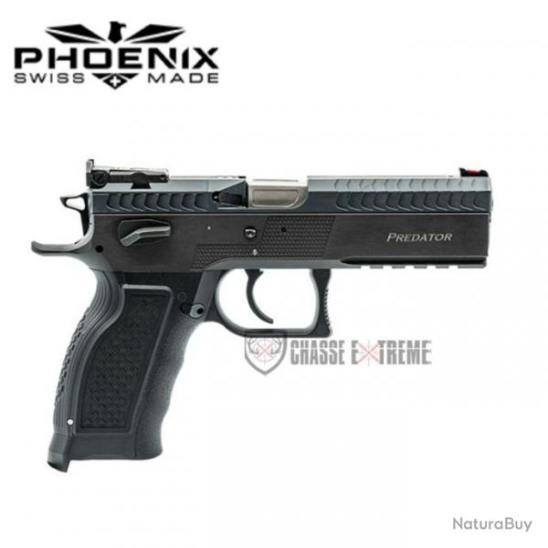 Pistolet PHOENIX Predator Aluminium Polymre Fibre Optique Rouge Cal 9x19 Noir