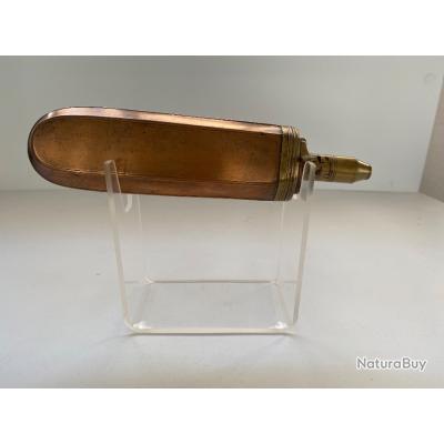 Poire à Poudre Ancienne 19e Siècle En Corne Blonde – À Restaurer
