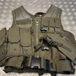 gilet tactique mil-tec camo systeme molle avec ceinturon