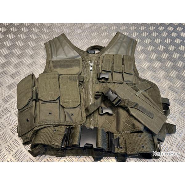 gilet tactique mil-tec camo systeme molle avec ceinturon