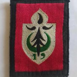 INSIGNE TISSUS 19 DIVISION INFANTERIE MODELE  GUERRE ALGERIE