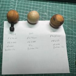 Boule de culasse bois massif (olivier ou pin) insert métal ou autre model sur demande voir photo