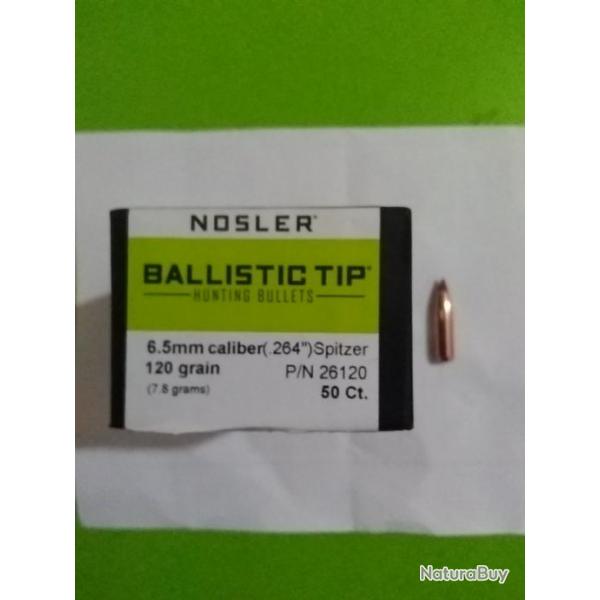 31 Ogives Nosler Ballistic-tip 6.5 mm 120 grains