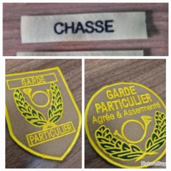 Lot de bande chasse + 2 cussons garde particulier