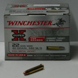 CARTOUCHE WINCHESTER CAL. 22MAG 40GR SUPER-X JHP X150