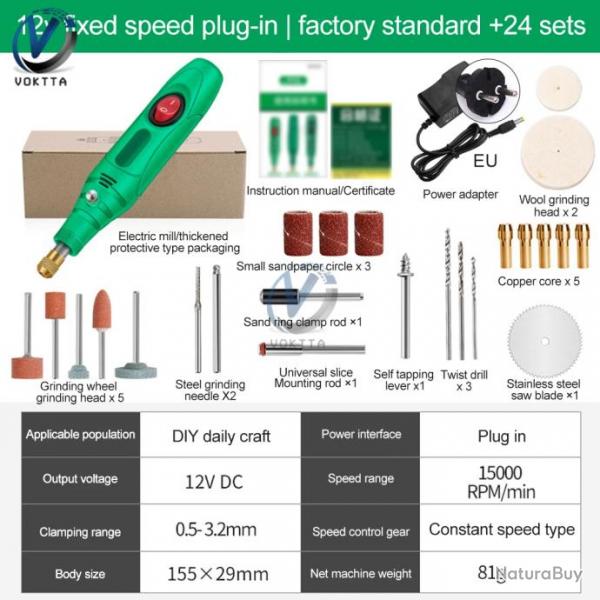 Mini Perceuse Meuleuse 12V style Dremel, Modele: A