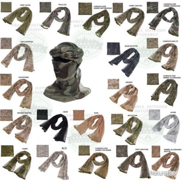 Foulard camouflage grande taille 190x90cm Couleurs militaires officielles