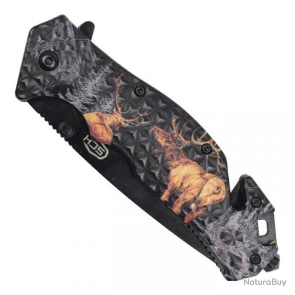 Couteau de chasse  ouverture assiste Cerf