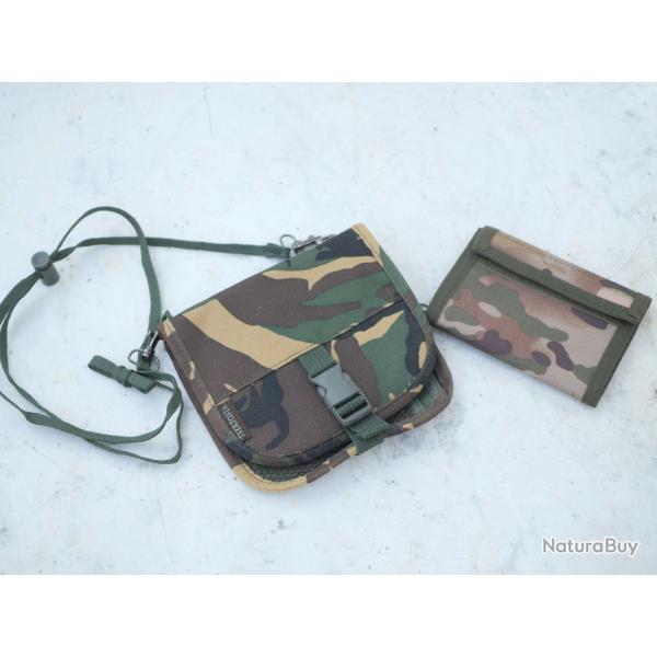 GENRE MILITAIRE  - portefeuille et petit sac camoufls - ref EBR24SAC008