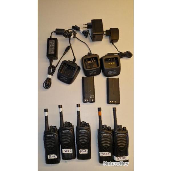 Lot de 5 talkie walkie uhf kenwood