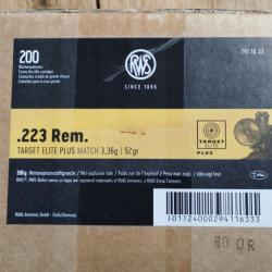 .223 rem RWS target elite plus 52 gr - boite 200 pcs