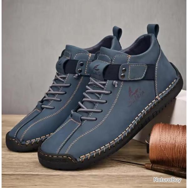 Chaussure en Cuir SALKIN,  du 39 au 48 ..Coloris BLEU