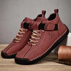 Chaussure en Cuir SALKIN,  du 39 au 48 ..Coloris Rouge/Bordeaux