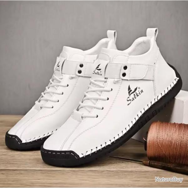 Chaussure en Cuir SALKIN,  du 39 au 48 ..Coloris Blanche