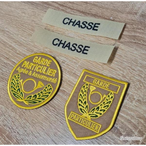 Lot de x2 bandes fonction x4 écussons garde particulier panachage possible