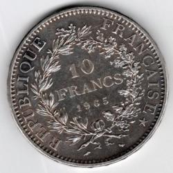 10 francs 1965 -  argent -  hercule  - trés bon état