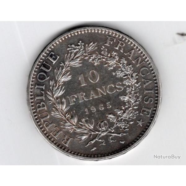 10 francs 1965 -  argent -  hercule  - trs bon tat