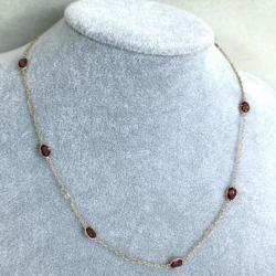 Magnifique parure or 18 Carats - Collier et bracelet - pierres rouges