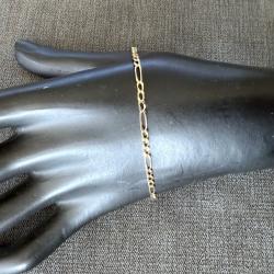 Joli bracelet or 18 carats - maille Figaro - 20,5 cm
