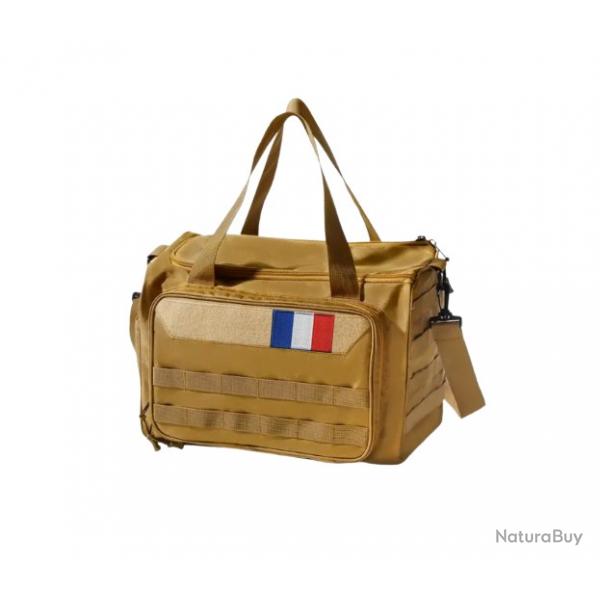 Sac de tireur sportif Beige/TAN + patch drapeau France