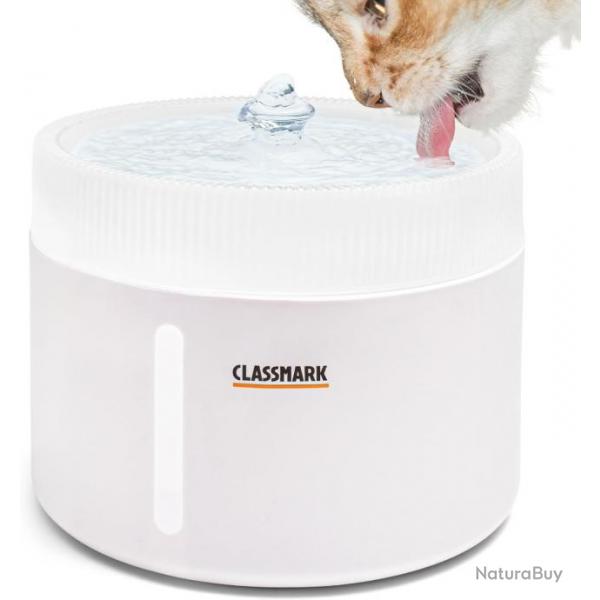 Fontaine a Eau Chat 2L Distributeur Eau Chat Couches de filtrage BLANC