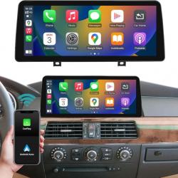 Autoradio Ninetom 12,3 Pouces, CarPlay/Android Auto/Mirrorlink/Navigation pour BMW CCC 5 Series E60