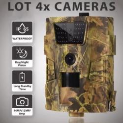 4X CAMÉRAS DE CHASSE CAMOUFLAGE - DÉTECTEUR DE MOUVEMENT PHOTOS/VIDÉOS - OFFRE LIMITÉ